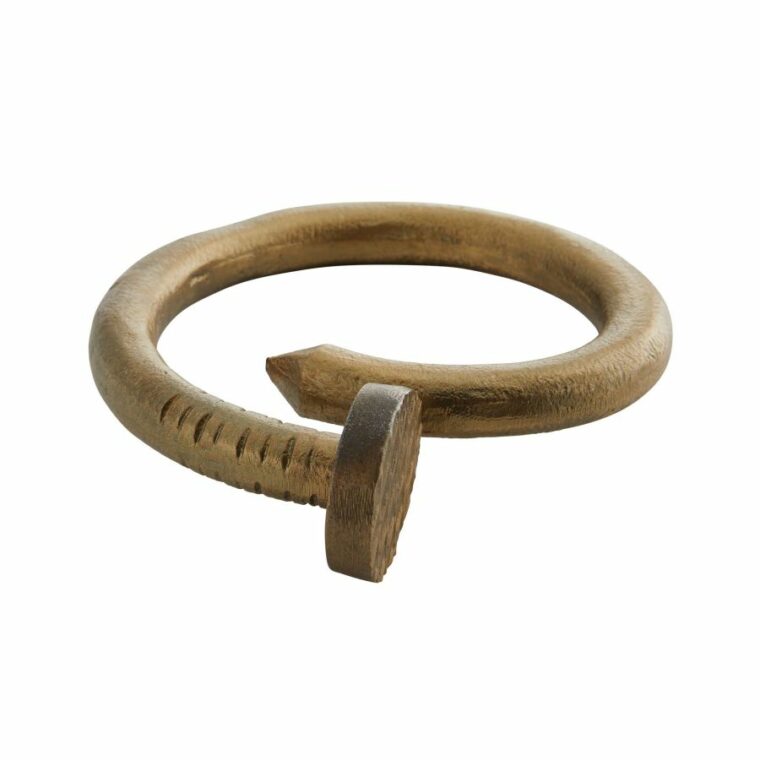 Small Antiqued Brass Nail Sculpture