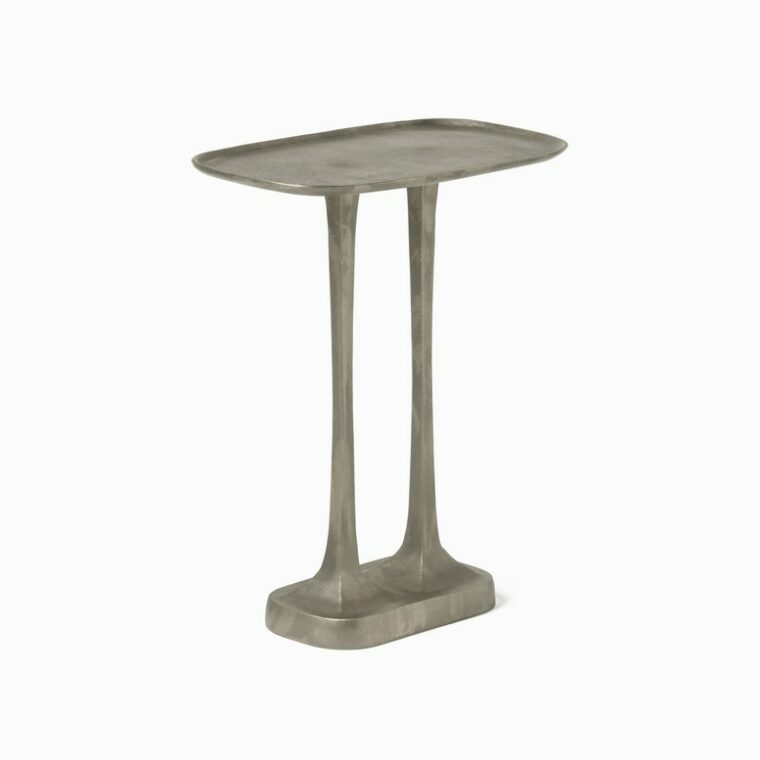 Brenna Accent Table in Antiqued Silver Metal - Image 3