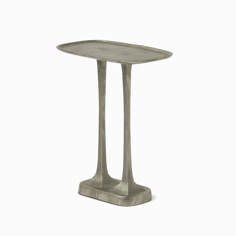 Brenna Accent Table in Antiqued Silver Metal - Image 2