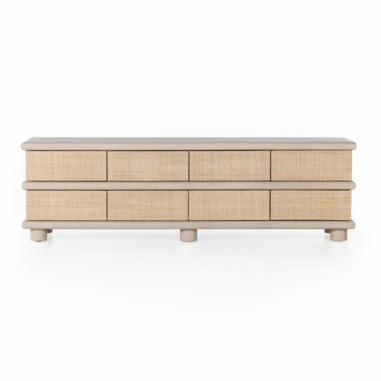 Light Mango Wood and Cane Media Console - Image 2