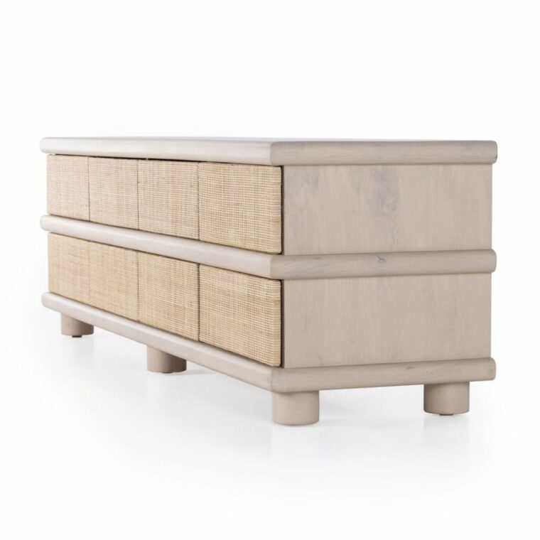 Light Mango Wood and Cane Media Console - Image 4