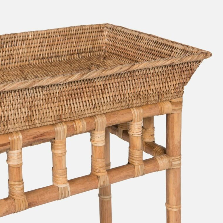 Tray Topped Rattan Console  - Image 3
