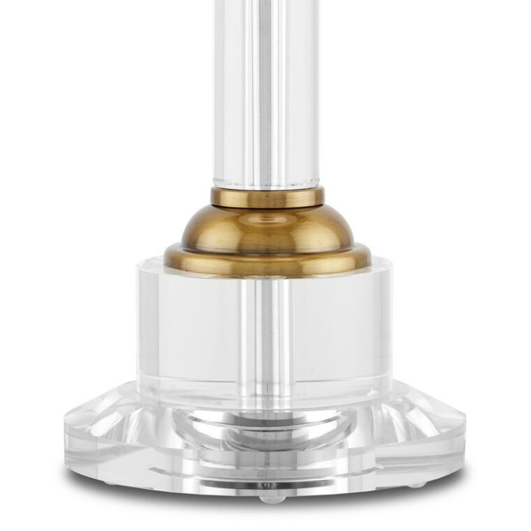 Crystal and Brass Column Table Lamp - Image 3