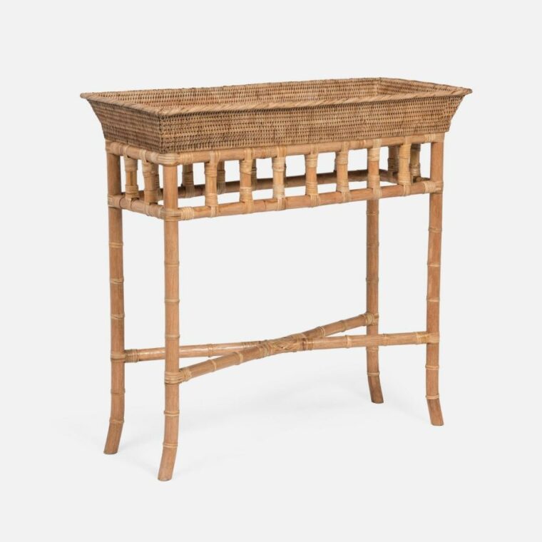 Tray Topped Rattan Console 