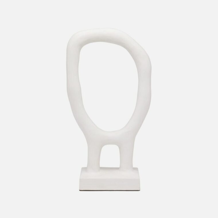 White Resin Circular Sculpture