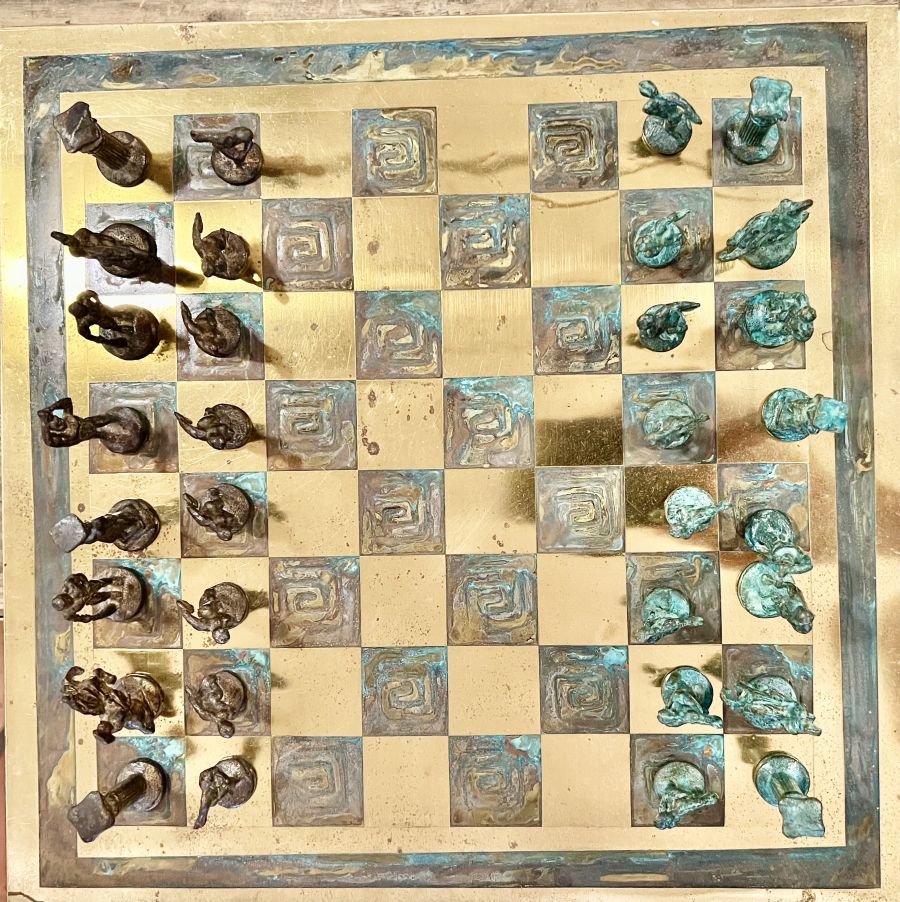 Aztec Chess Set 12.5 X 12.5 Inspired by the 