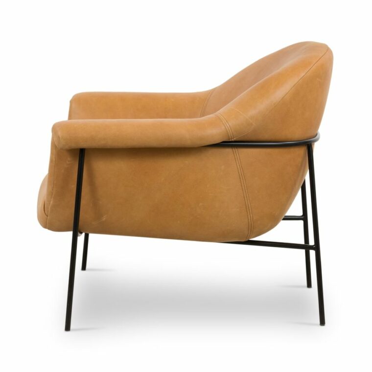 Kent Mid-Century Style Leather Chair - Image 4