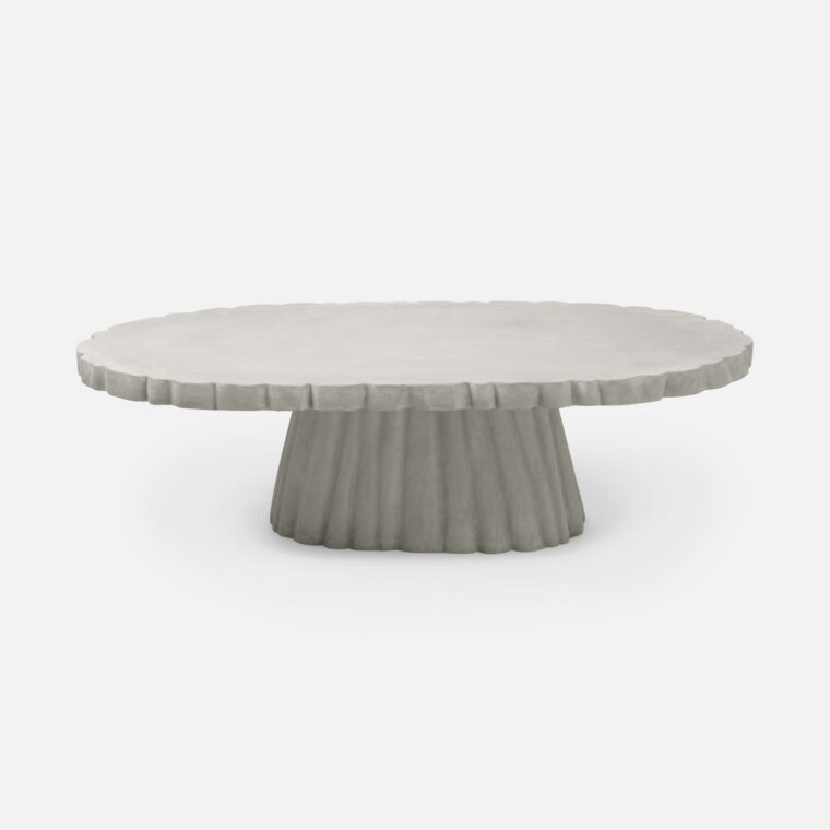 Large Scalloped Concrete Coffee Table