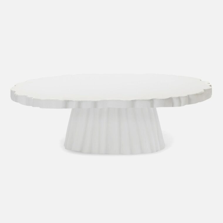 Large Scalloped Concrete Coffee Table - Image 2