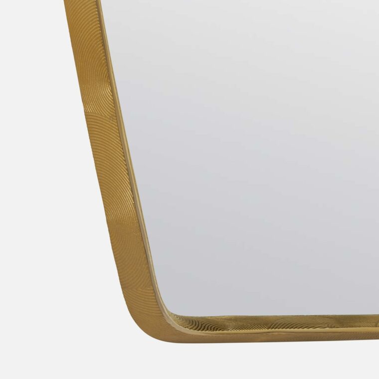 Etched Aluminum Mirror in Brass Finish - Image 3