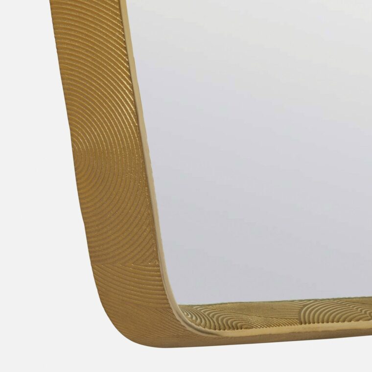Etched Aluminum Mirror in Brass Finish - Image 4