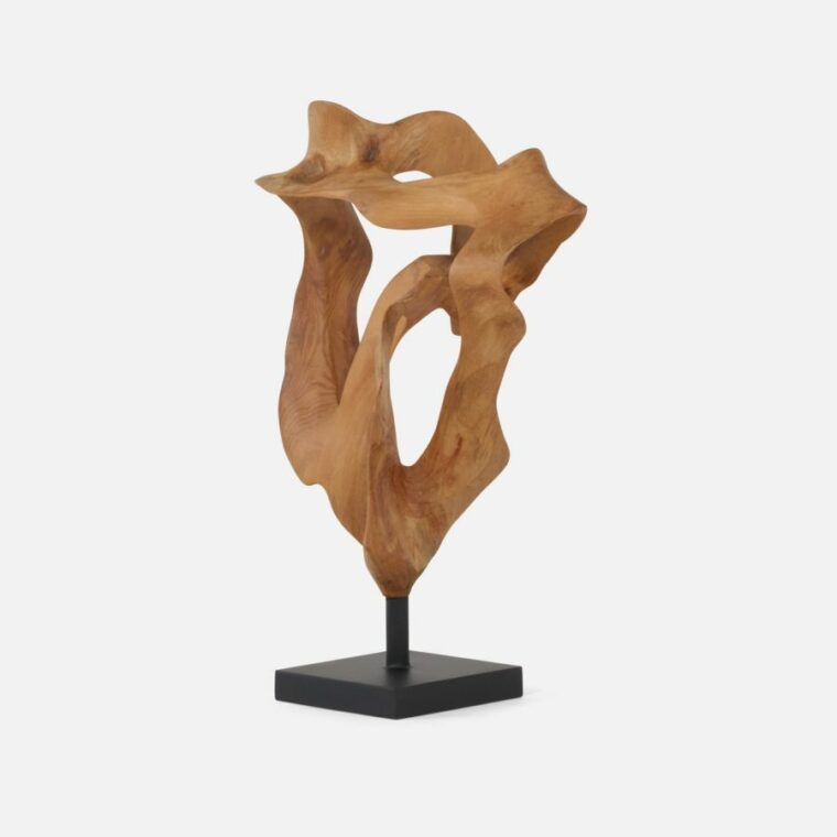 Small Natural Teak Sculpture - Image 2