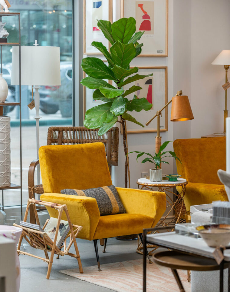 Pair of Vintage Italian Mid-Century Arm Chairs in Gold Fabric