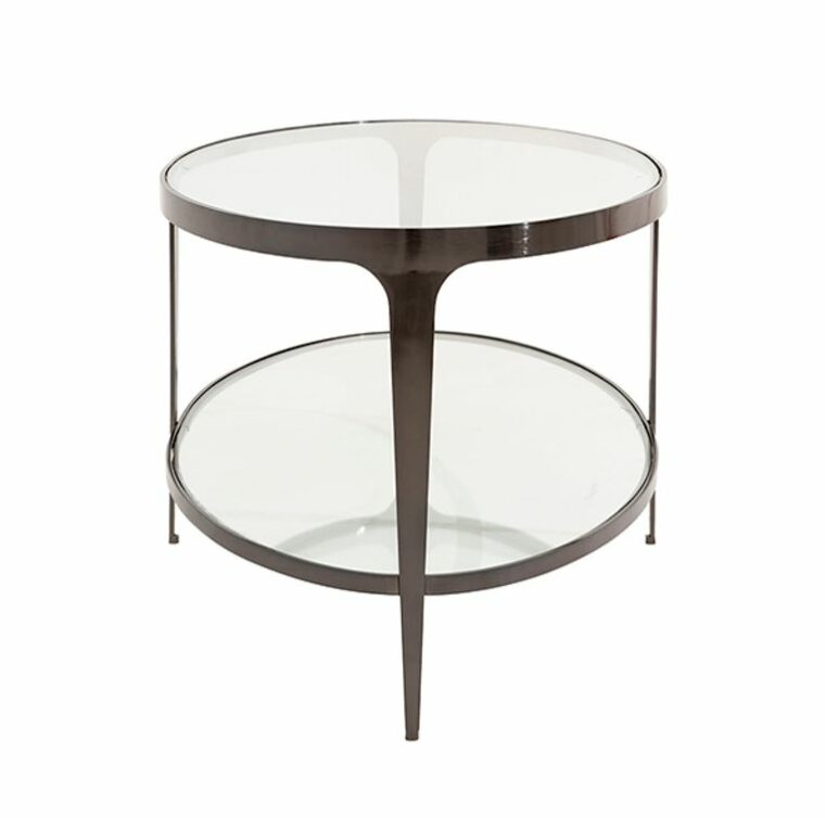 Stanley Oval Metal and Glass Coffee Table - Image 5