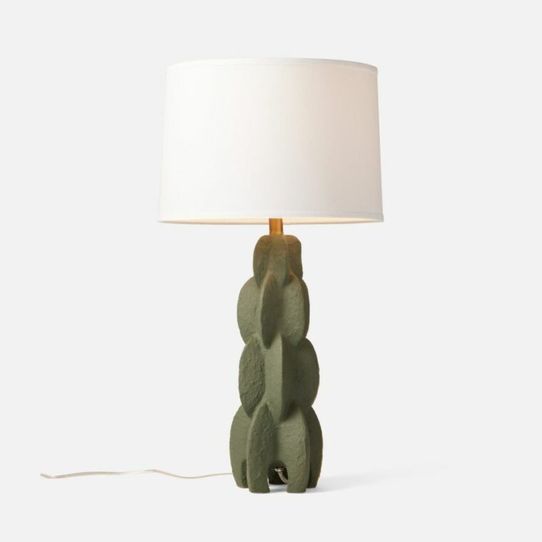 Interlocking Half Moon Textured Resin Lamp