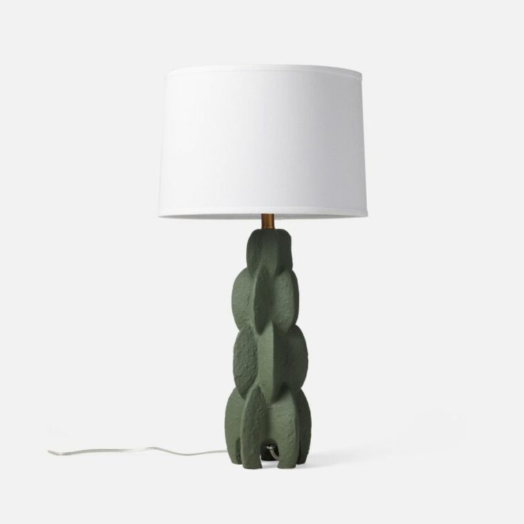 Interlocking Half Moon Textured Resin Lamp - Image 2