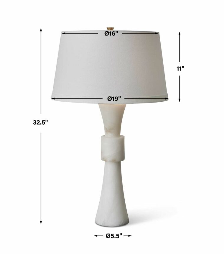 Banded Alabaster Table Lamp - Image 3