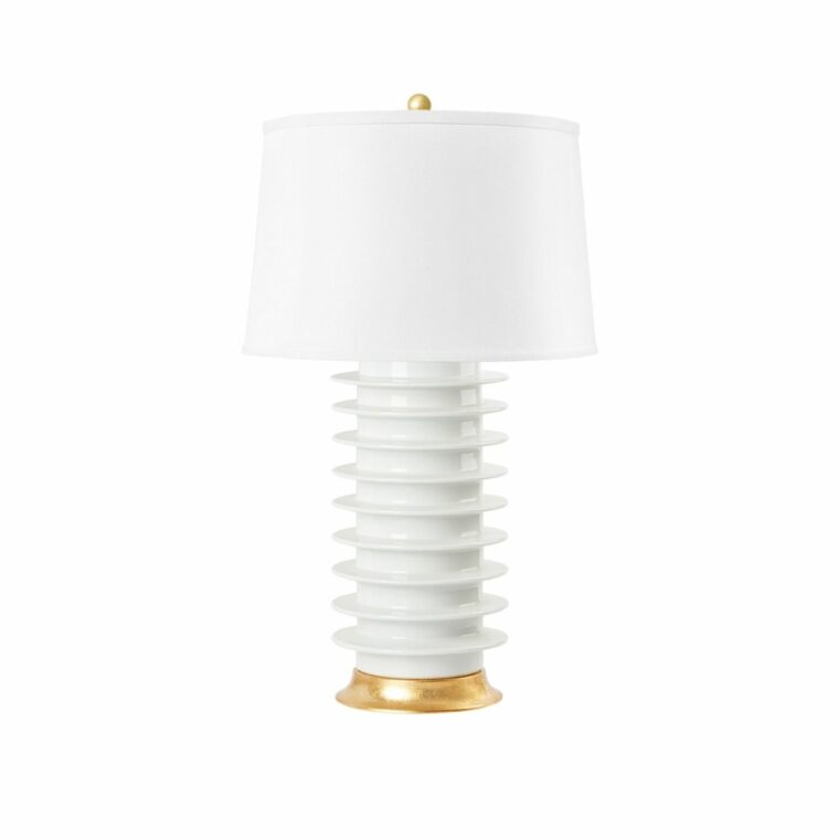 Modern Spoked Glazed Porcelain Lamp