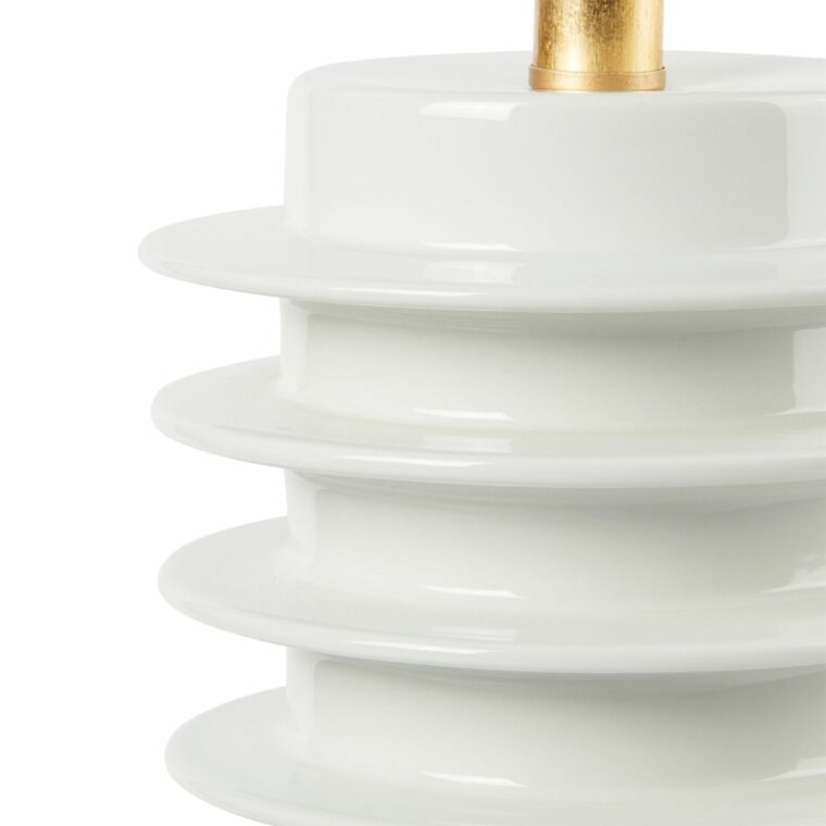 Modern Spoked Glazed Porcelain Lamp - Image 2