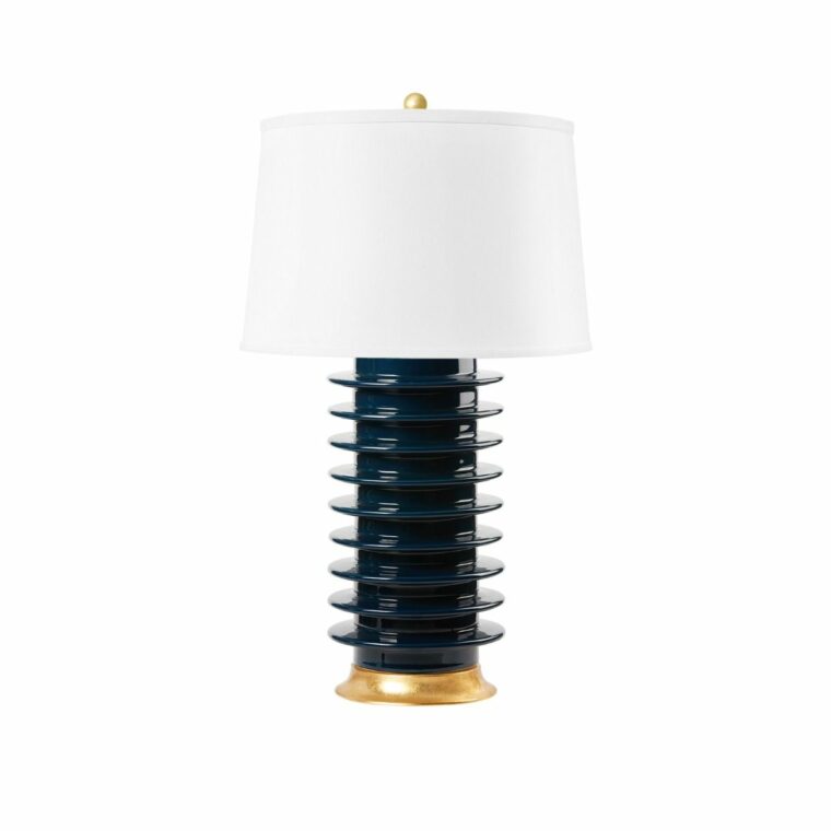 Modern Spoked Glazed Porcelain Lamp - Image 3