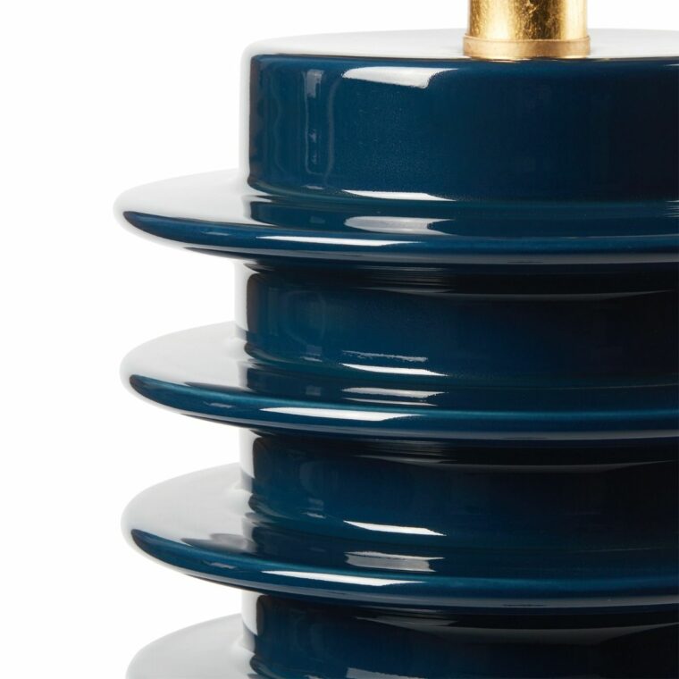 Modern Spoked Glazed Porcelain Lamp - Image 4