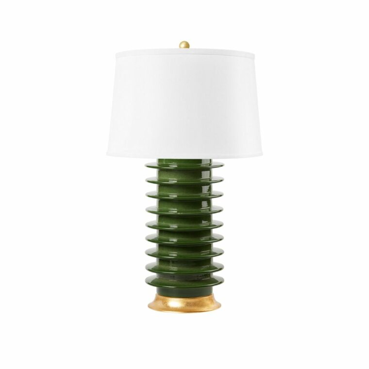 Modern Spoked Glazed Porcelain Lamp - Image 5
