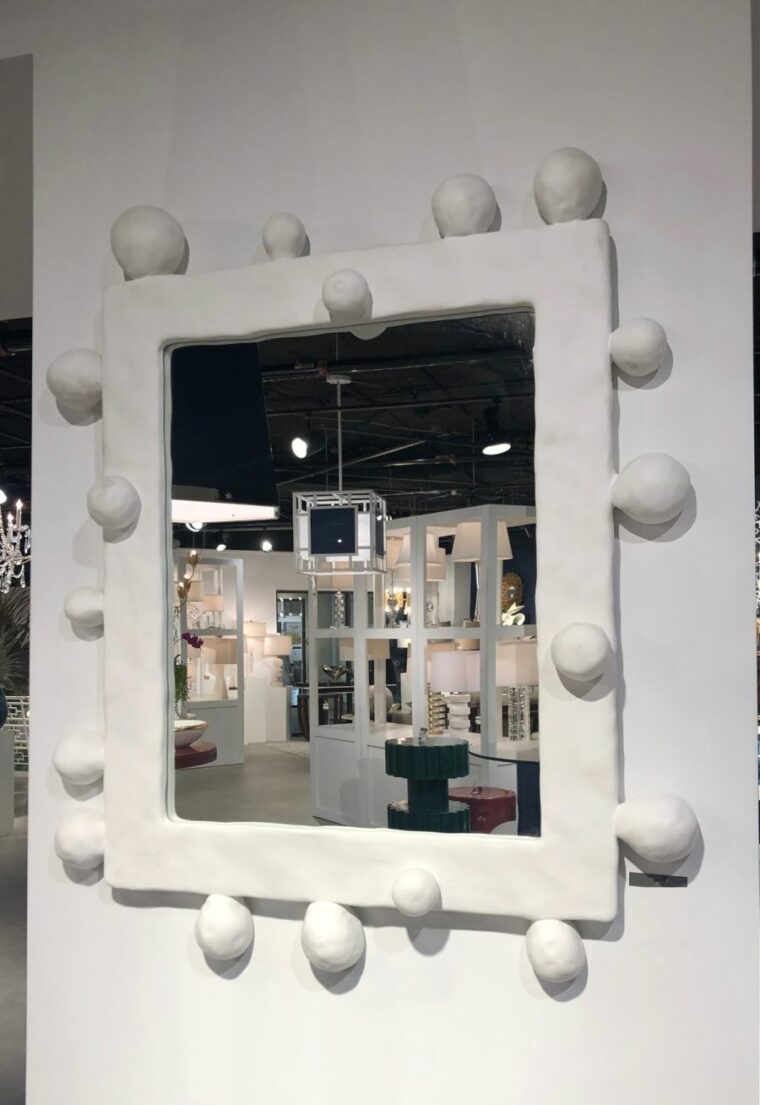 White Shape Shifting Mirror with Ball Decor - Image 6