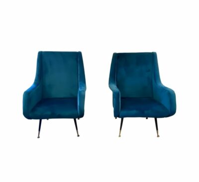 Pair of Vintage Italian Mid-Century Peacock Arm Chairs