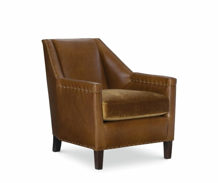 Jules Contrasting Fabric and Leather Chair