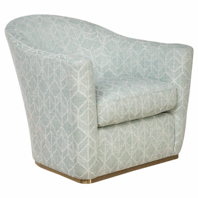 Arlette French Moderne Swivel Chair in Celtic Aqua