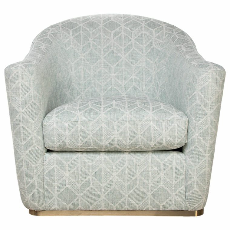 Arlette French Moderne Swivel Chair in Celtic Aqua