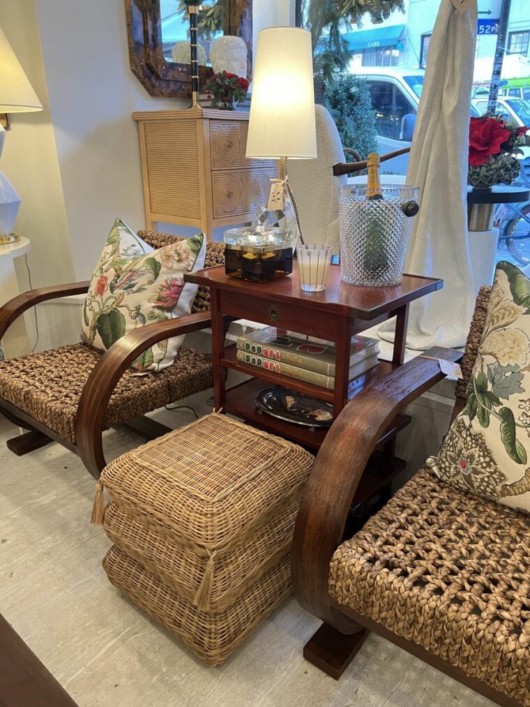 Tassel Wicker Stool