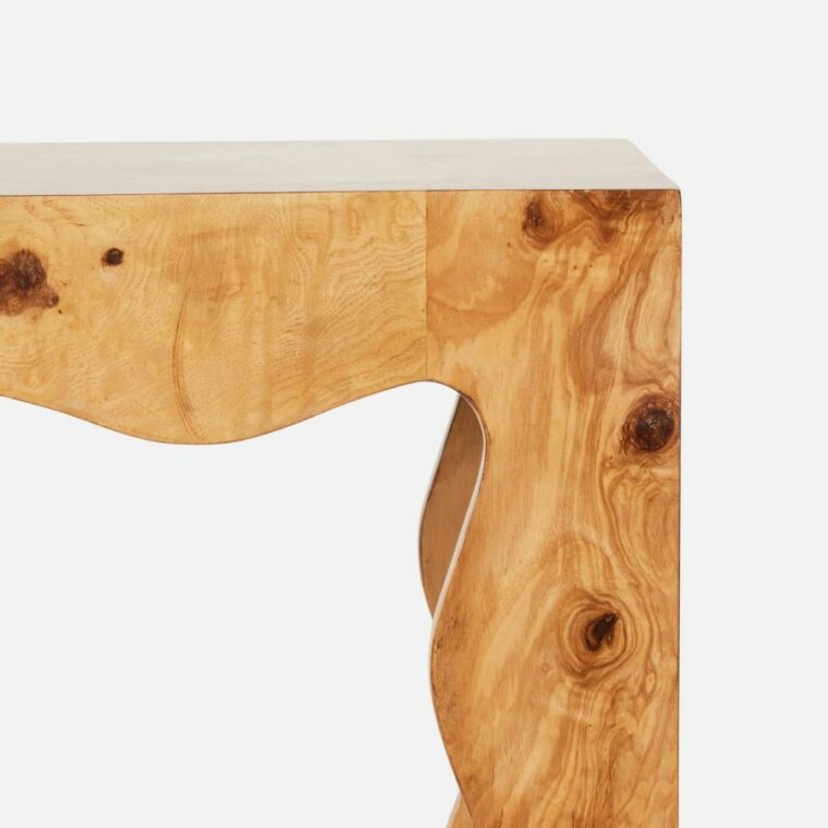 Contemporary Olive Ash Wave Consoles