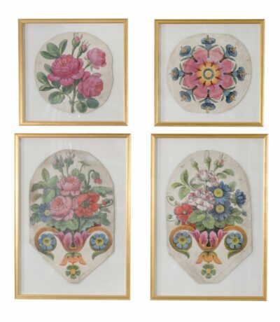 Set of 4 French Watercolor Paintings