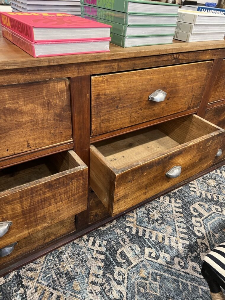 Large Antique French Wood Store Buffet