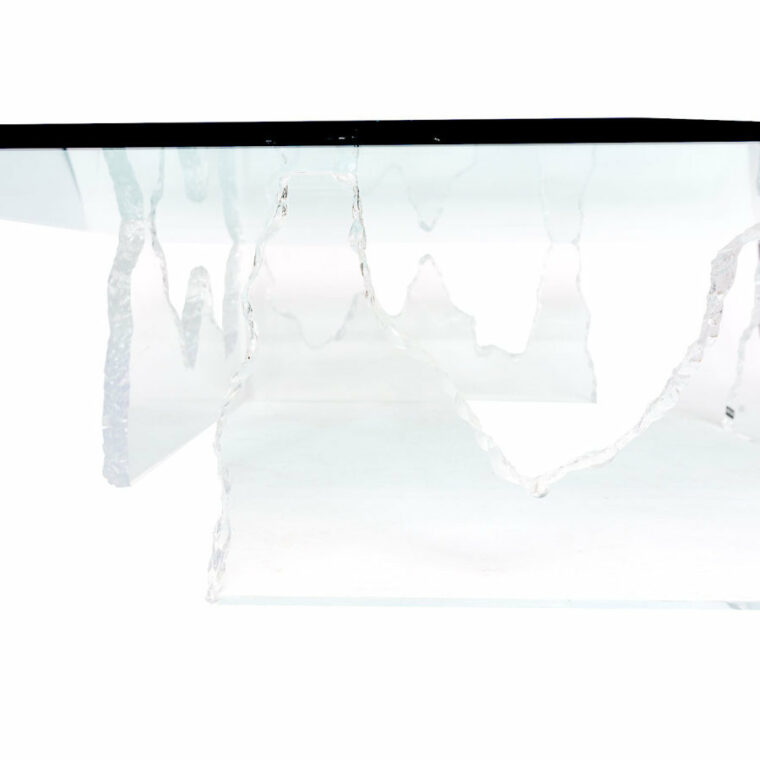 Vintage Lucite Coffee Table with Iceberg Style Base