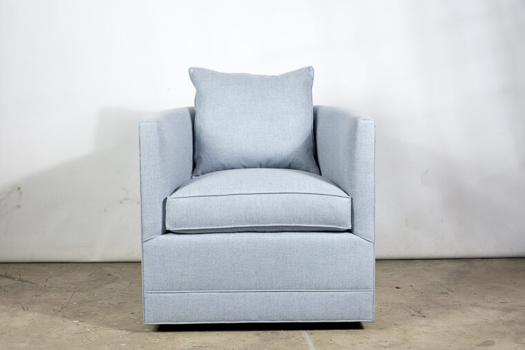 Blue Alexa Skirted Swivel Chair