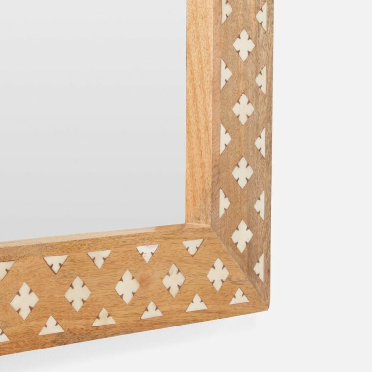 Clover Inlaid and Wood Mirrors