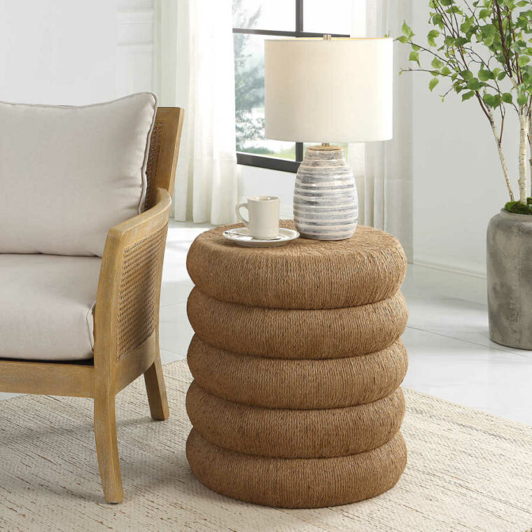 Round Rope Scalloped Side Table