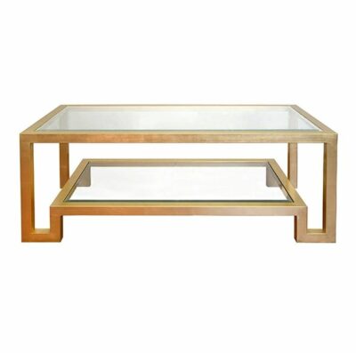 Noho Gold and Glass Two Tier Coffee Table