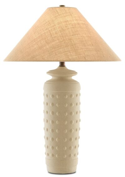 Terracotta Table Lamp with Raised Circles