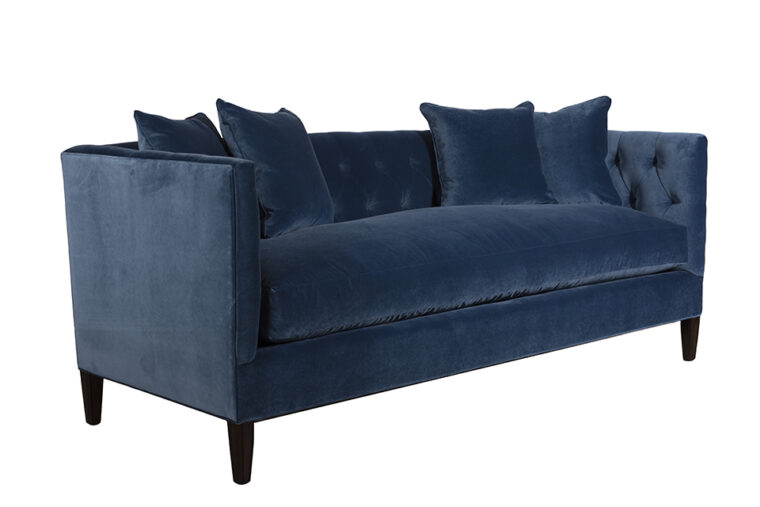 Yvette Tufted Back Denim Blue Sofa