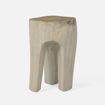 Washed Teak Stool with Resin Top