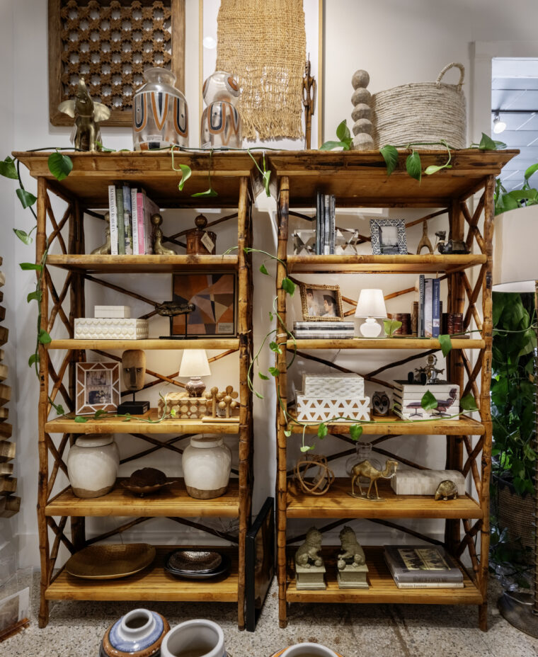 Tortoise Bamboo Five Shelf Bookcase - Image 5