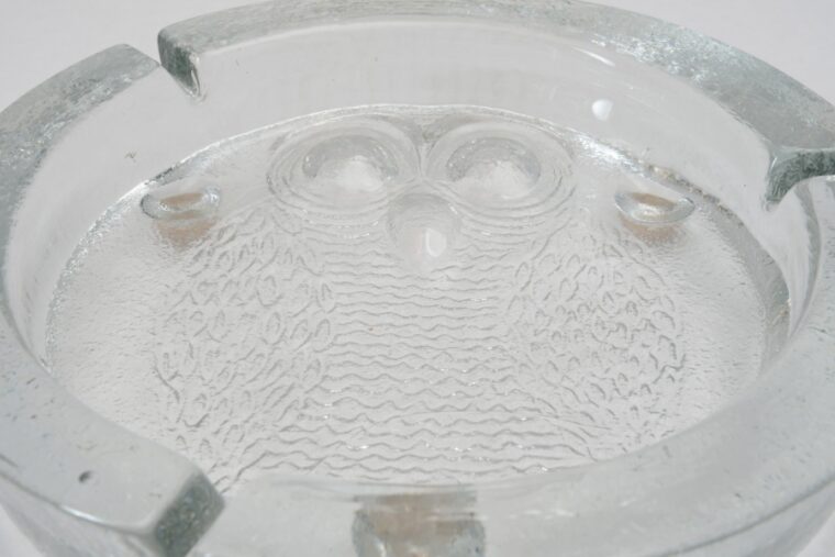 Large Vintage Glass Owl Dish