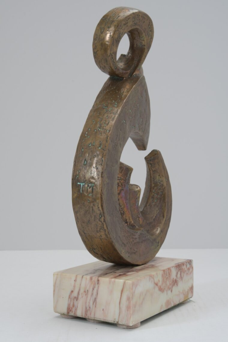 Vintage Bronze Abstract Sculpture Mecox Gardens