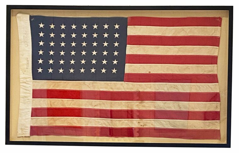 Vintage 48 Star Framed American Flag