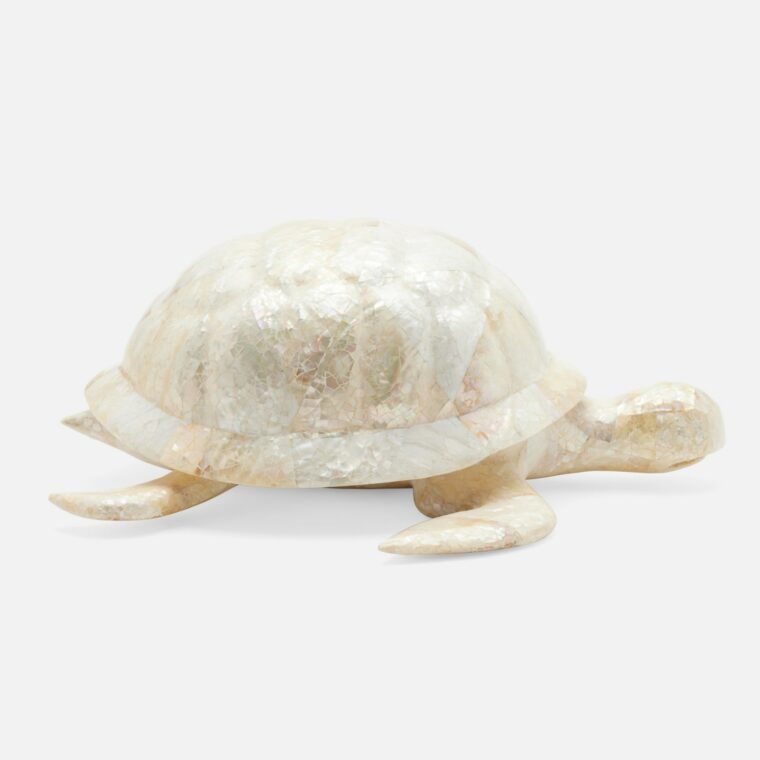 Hand Laid Natural Shell Tortoise Object