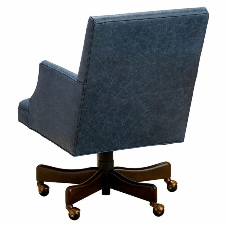 Swivel Desk Chair in Denim Leather