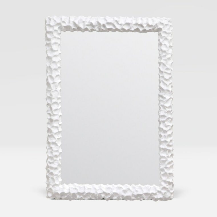 White Plaster Coral Inspired Resin Mirrors